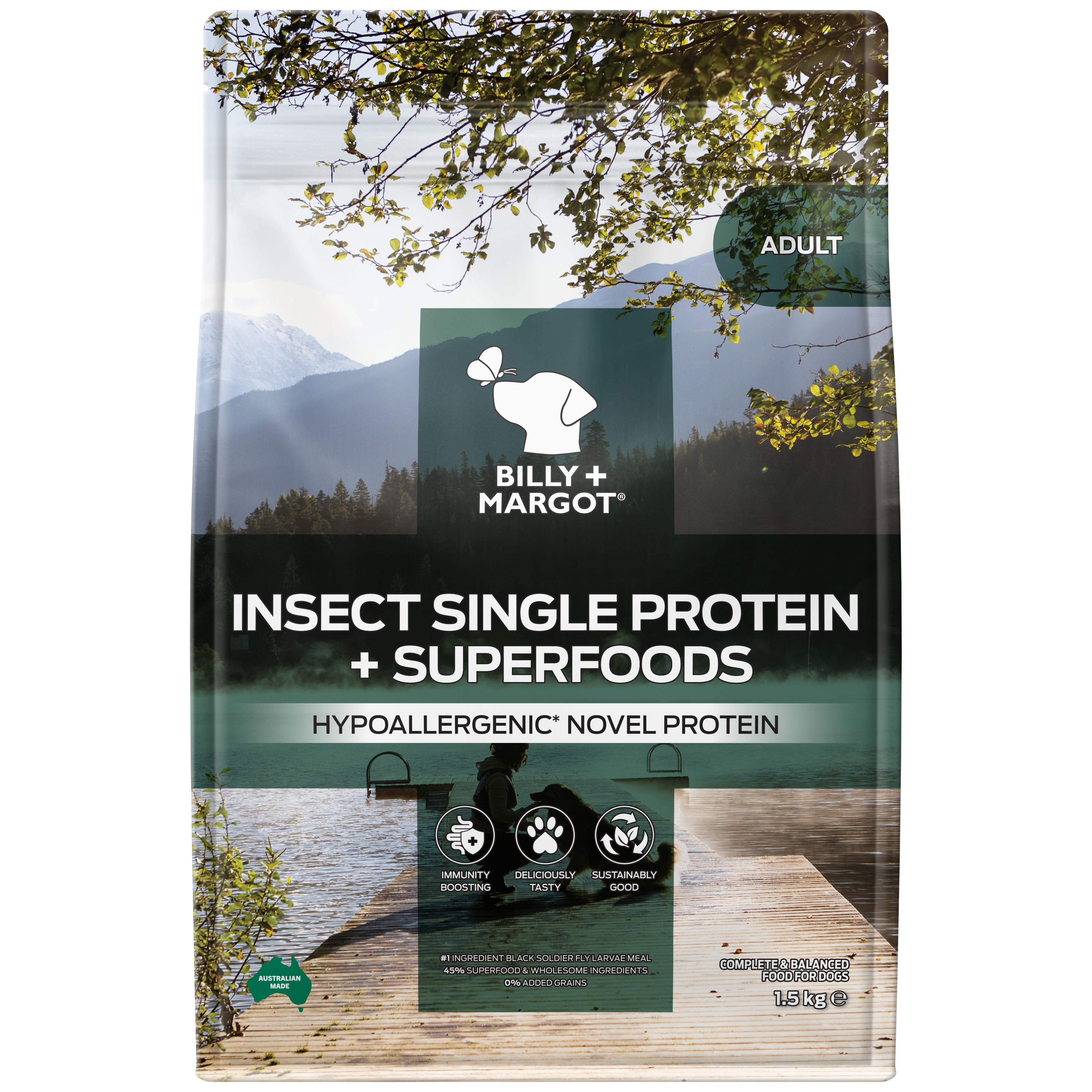 Billy + Margot Insect Single Protein + Superfoods Dry Dog Food 1.5kg