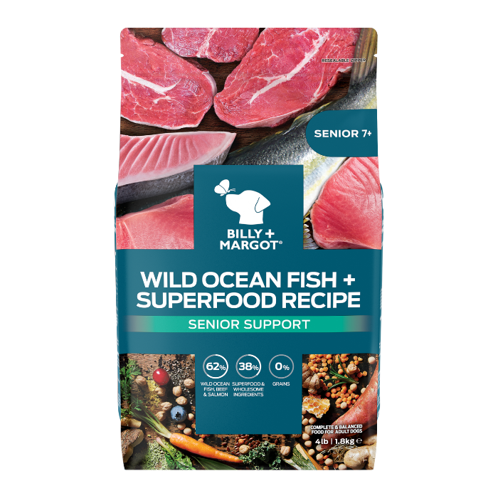 Billy + Margot Wild Ocean Fish + Superfood Recipe Dry Senior Support Dog Food 1.8kg