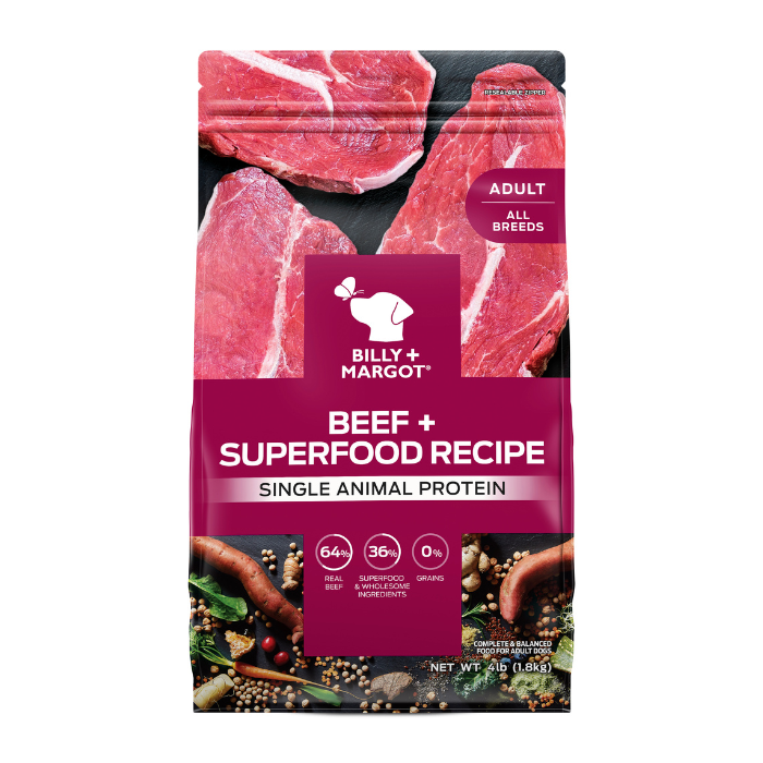Billy + Margot Beef + Superfood Recipe Single Animal Protein Adult Dry Dog Food 1.8kg