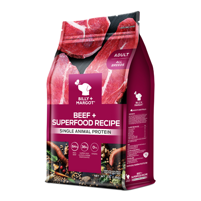 Billy + Margot Beef + Superfood Recipe Single Animal Protein Adult Dry Dog Food 1.8kg