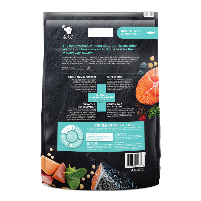 Billy + Margot Puppy Salmon + Superfood Blend Dry Dog Food 9kg