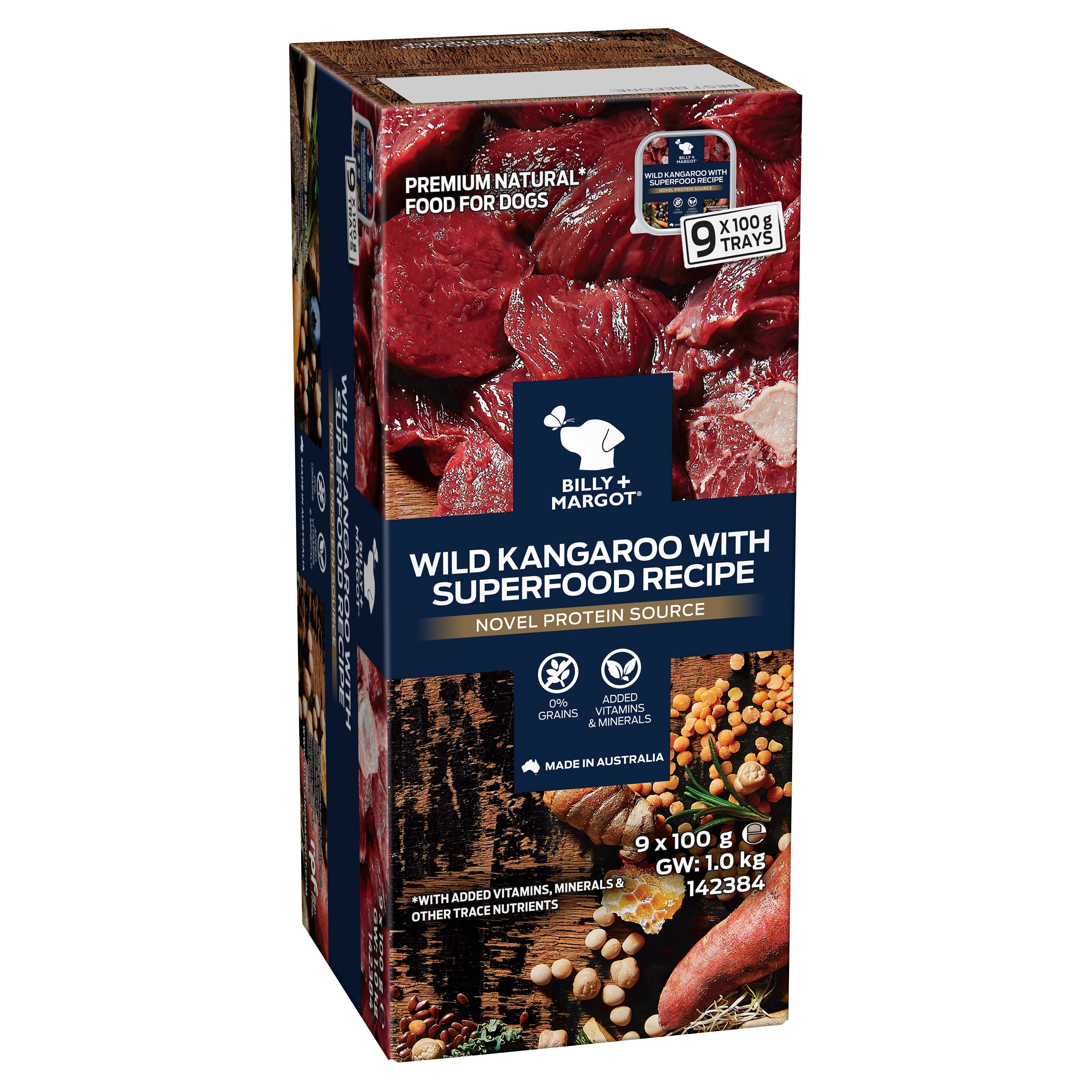 Billy Margot Wild Kangaroo With Superfood Recipe Wet Dog Food 9x10